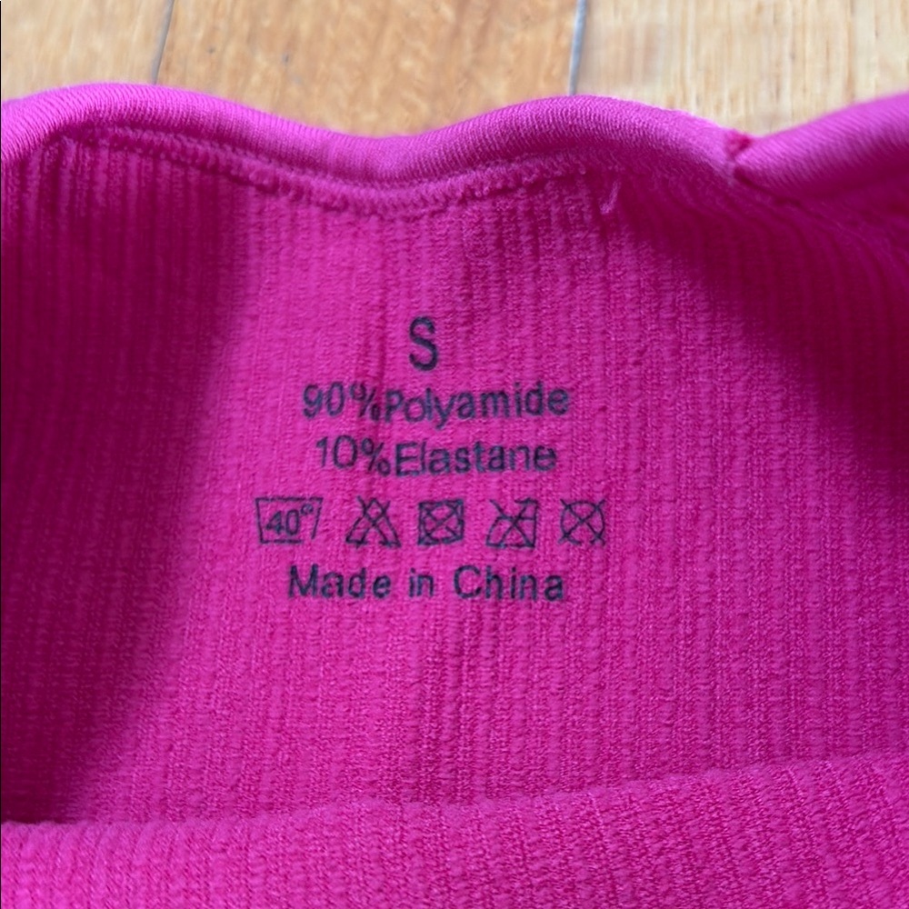 Vibrant Pink Ribbed Two-Piece Set - Picture 3 of 4